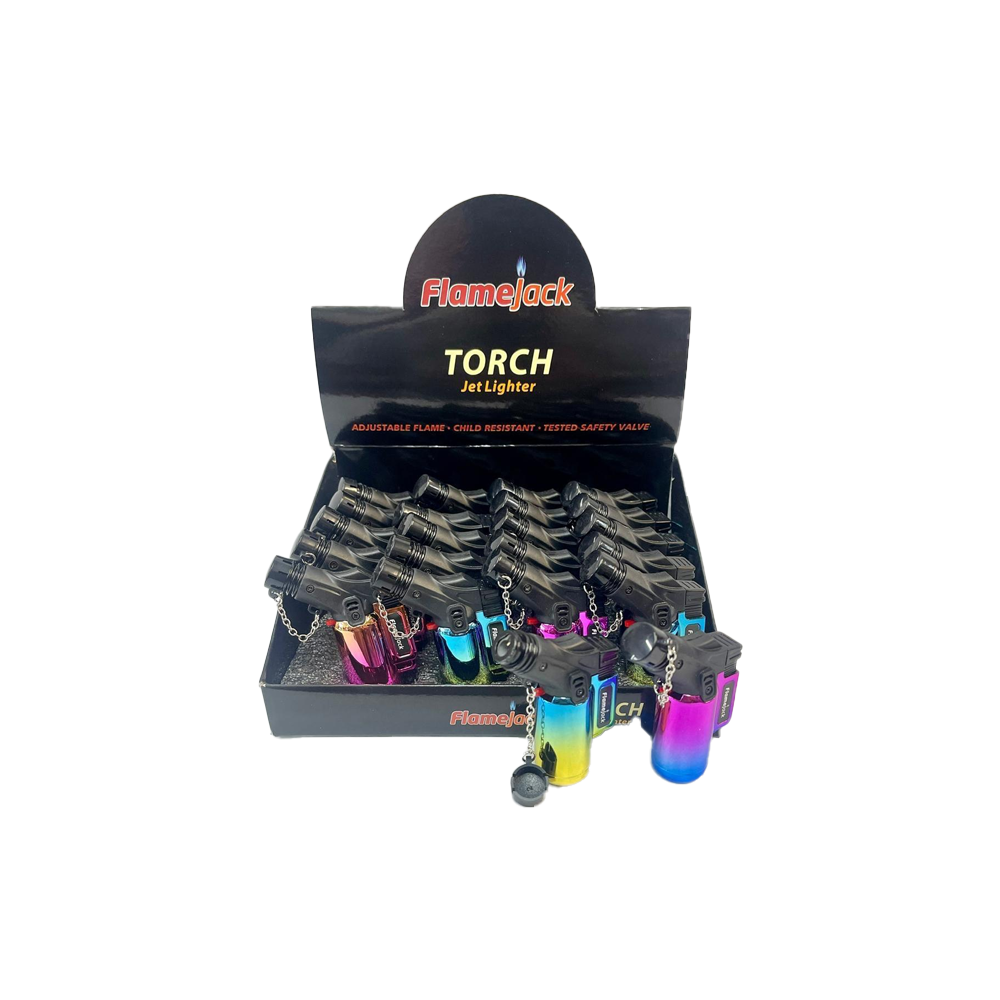 Flamejack Torch Jet Flame Rainbow Lighter Single Flame x 20 SM3112