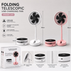 3-Speed Folding Telescopic USB Rechargeable Fan – Portable Adjustable Desk Fan | HR6583 S19