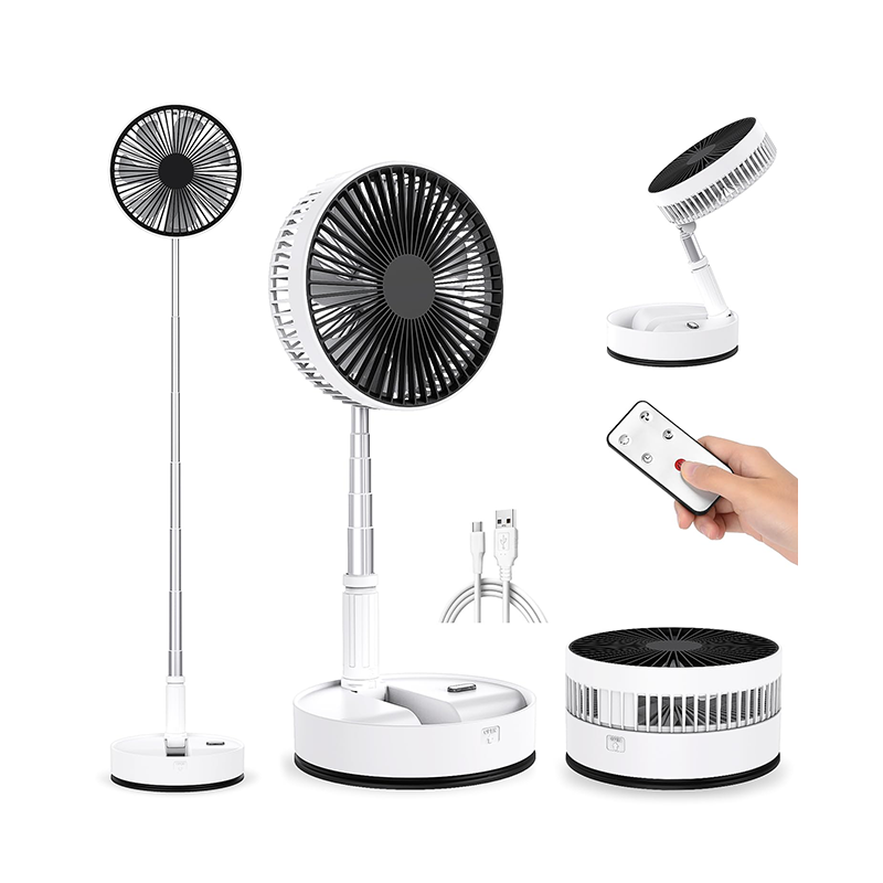 3-Speed Folding Telescopic USB Rechargeable Fan – Portable Adjustable Desk Fan | HR6583 S19