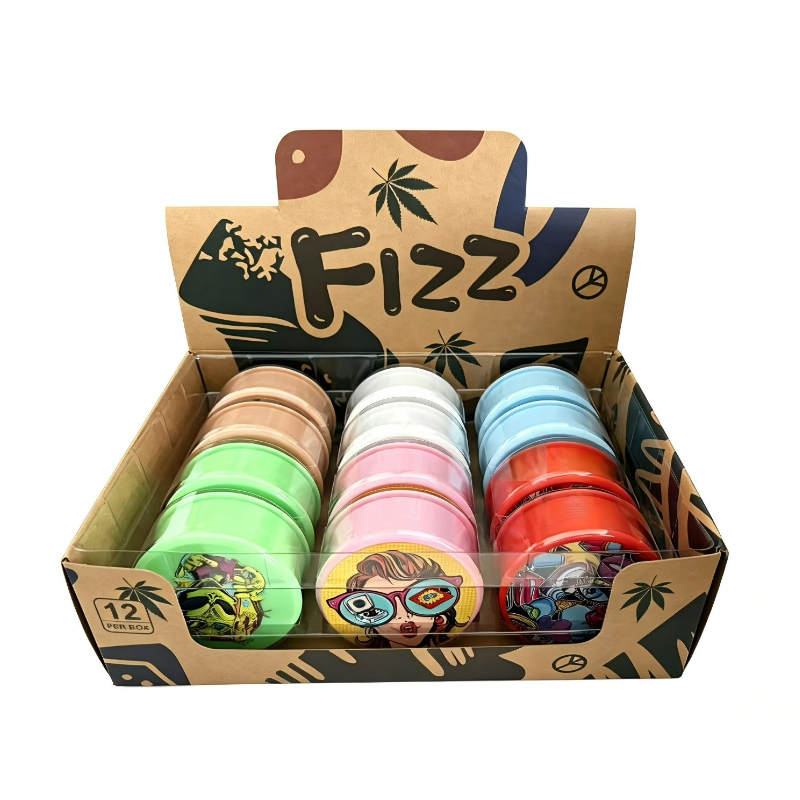 New Fizz Mix Design Plastic Grinders ‘Pop Art’ 12pcs SS-0231-2