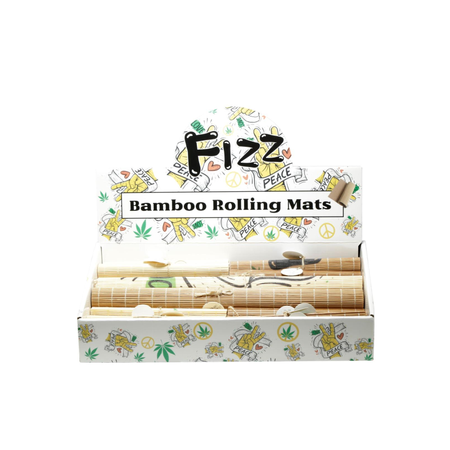 Exclusive Fizz Assorted Bamboo Rolling Mats Display Accessory - 32 x rolling mats
