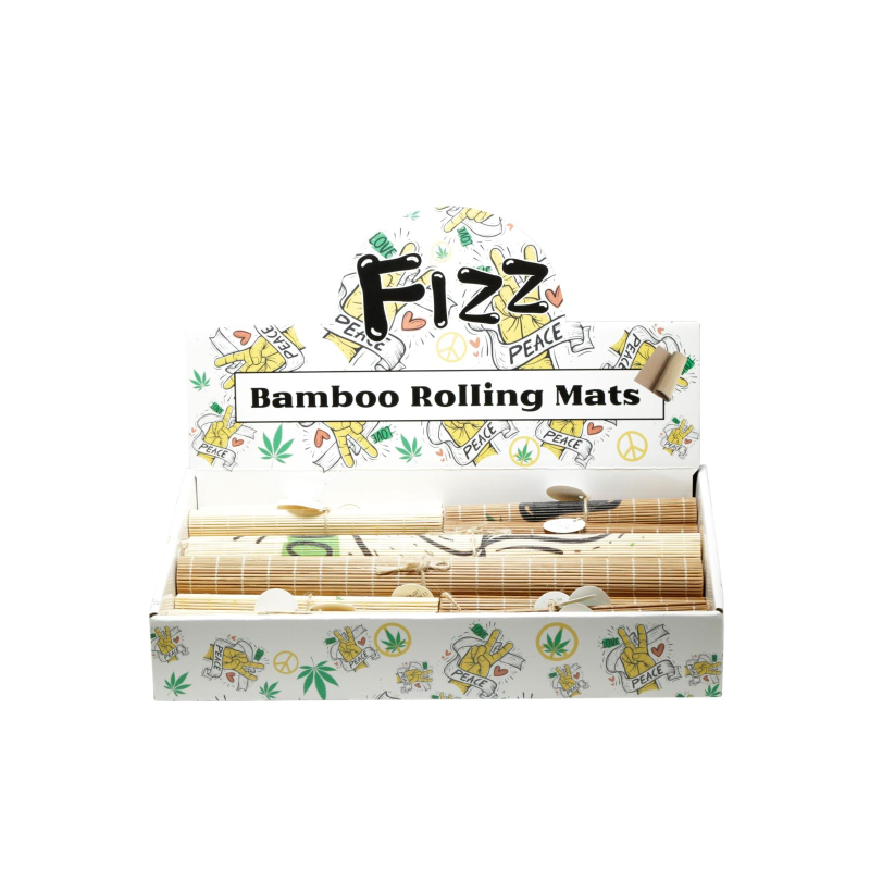 Exclusive Fizz Assorted Bamboo Rolling Mats Display Accessory - 32 x rolling mats