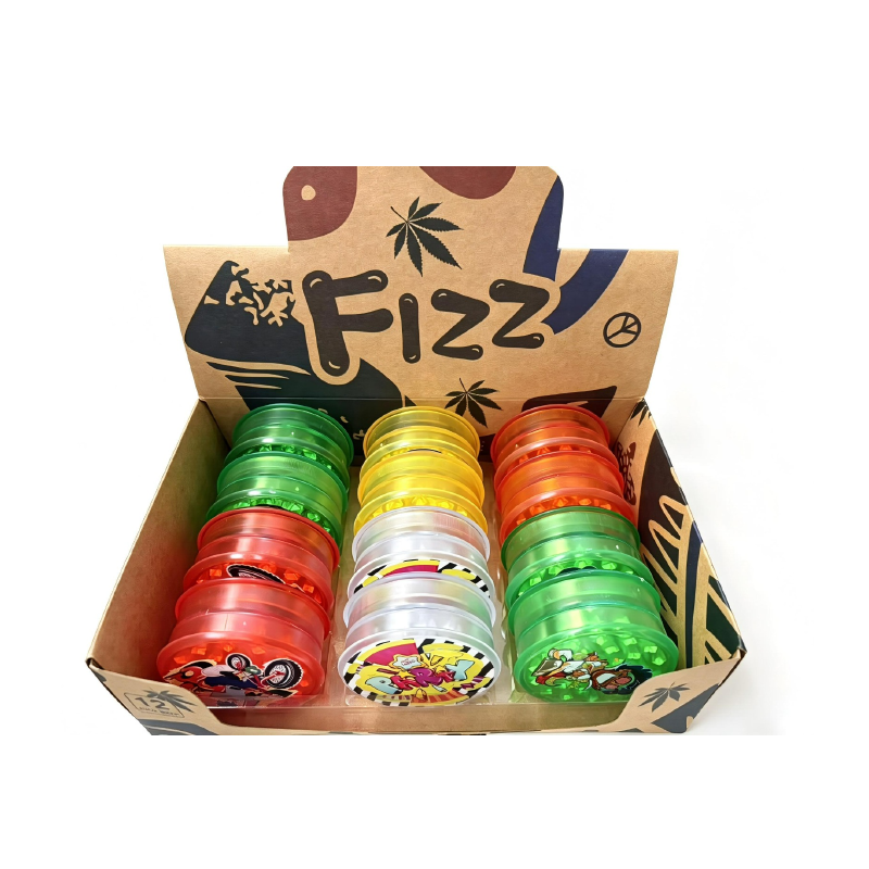 Fizz Mix Design Plastic Grinders ‘Colourful Cartoon’ Graphics 12pcs SS-0231-1