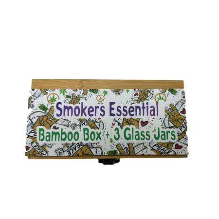 High-Qualkty-Wooden-Box-with-3-Glass-Jars-Smokers-Essential