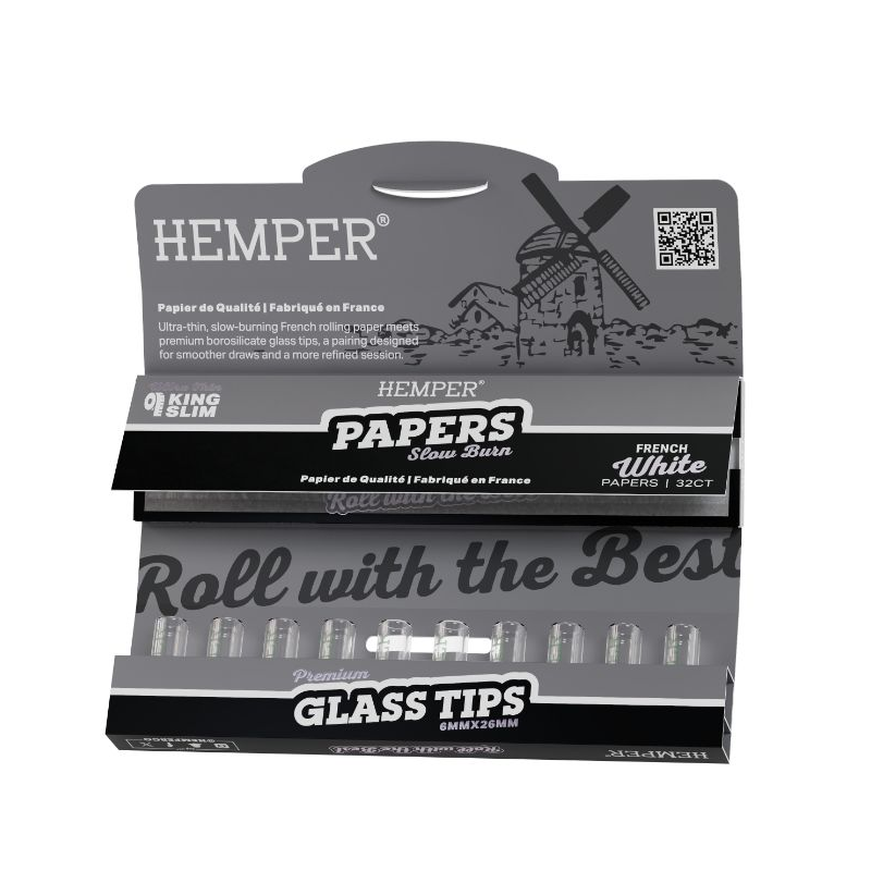 Hemper French White paper  + 6mm glass tips