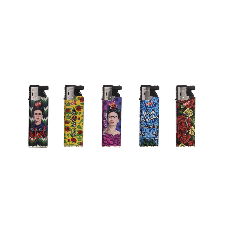 PROF Lighter Windproof Turbo "Frida Kahlo" 5 assorted designs, 50-piece display