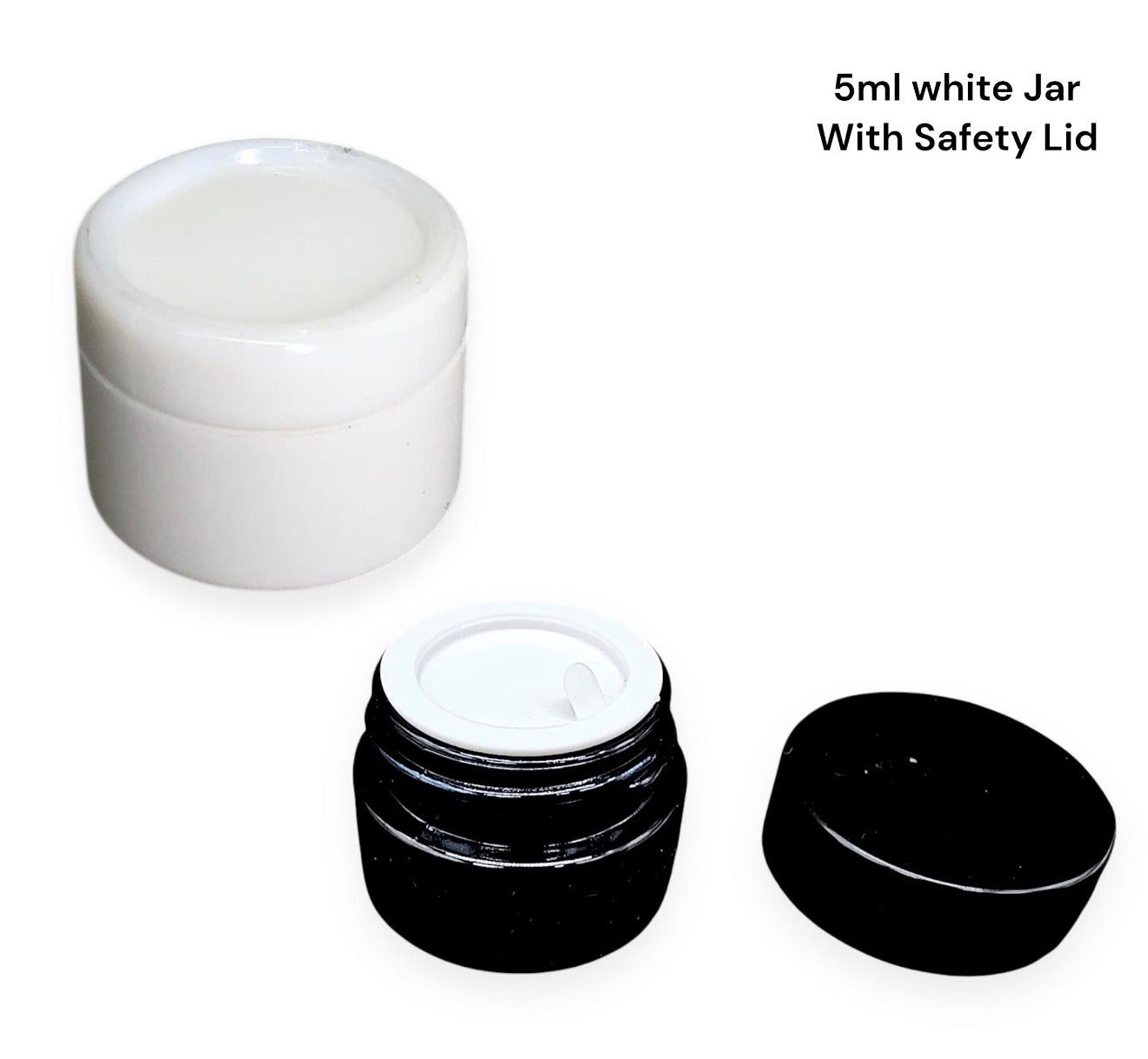 5ml White Jar with Child-Resistant Safety Lid Accessory x 1