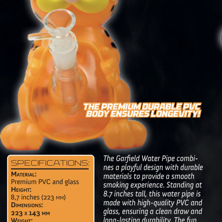 Exclusive Garfield Pvc Water Pipe Bong 9 inches