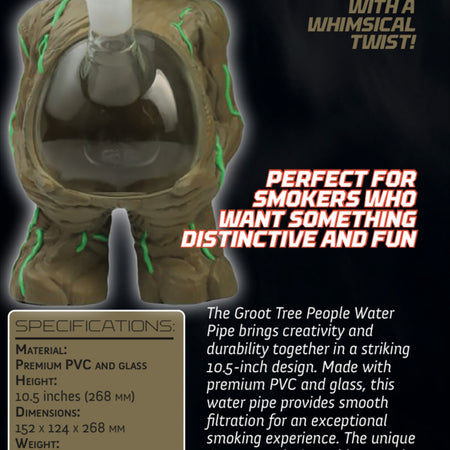 Groot Tree People PVC Bong Water Pipe 10.5 inches