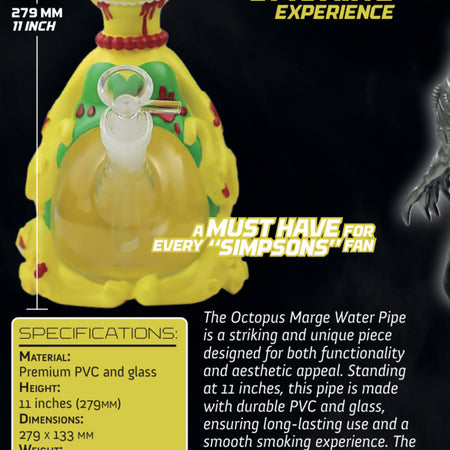 Marge ‘Octopus’ Simpson Pvc Glass Water Pipe Bong 11 inches