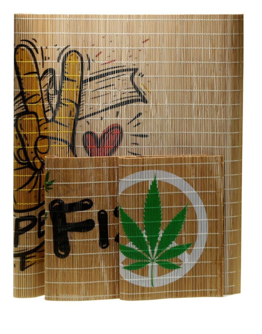 Exclusive Fizz Assorted Bamboo Rolling Mats Display Accessory - 32 x rolling mats