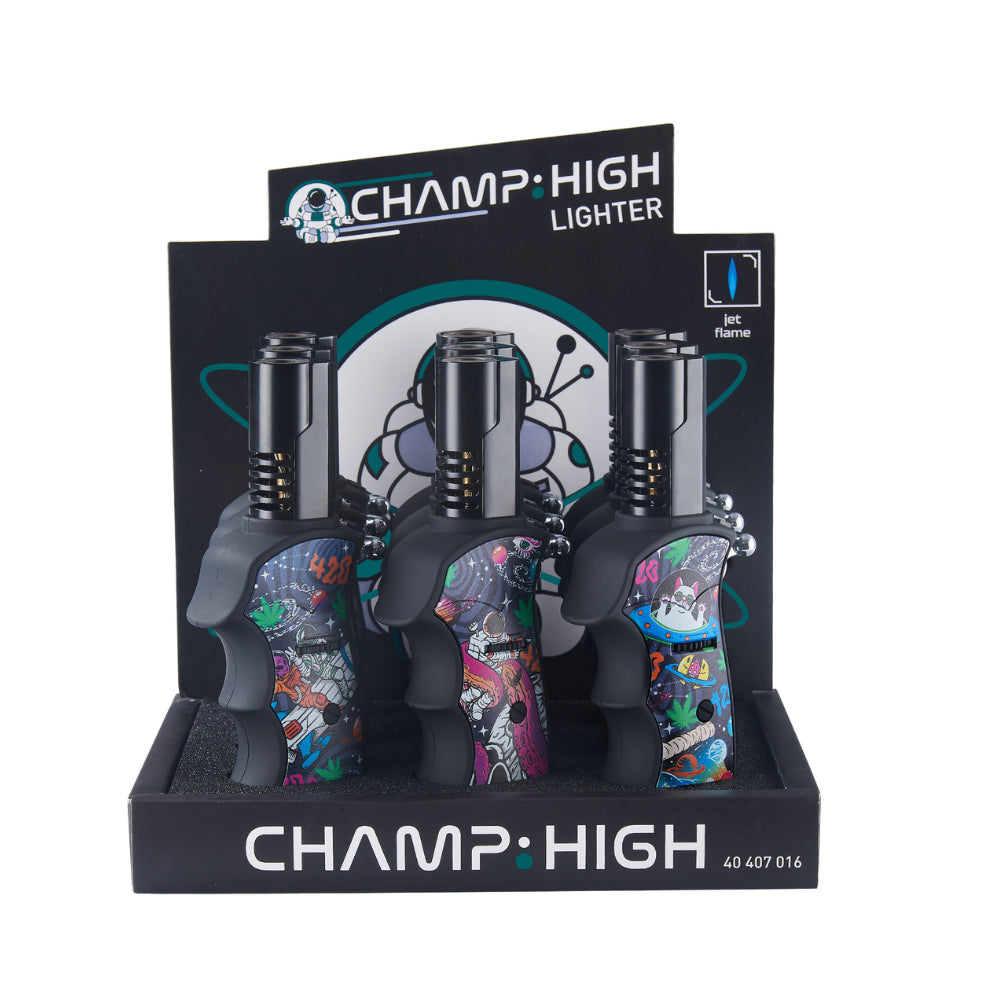 Large Prof CHAMP HIGH SPACESABER BLUEFLAME Jet Windproof Lighter x 9