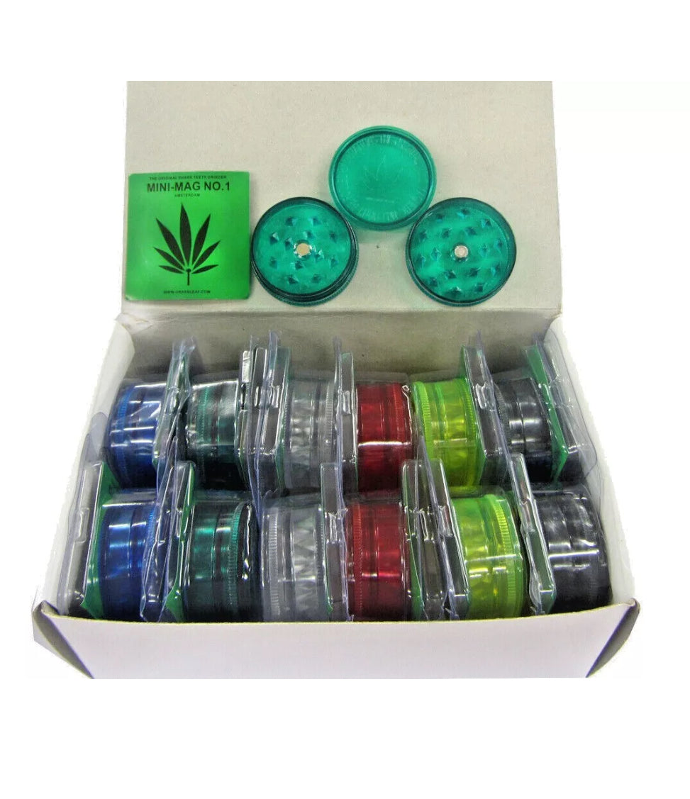 Mini No1 Magentic Plastic Grinder Assorted x 12 SS-0905