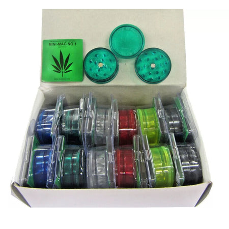 Mini No1 Magentic Plastic Grinder Assorted x 12