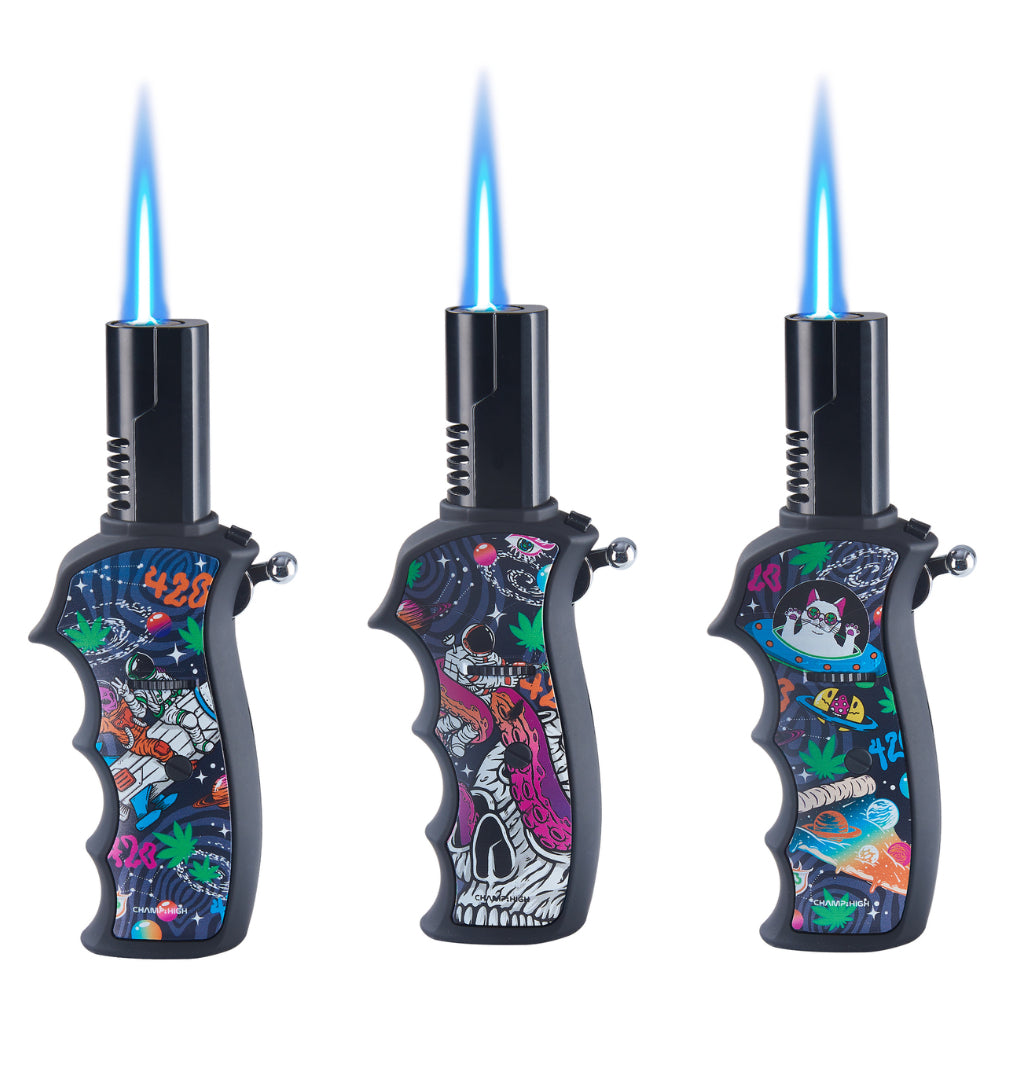 Large Prof CHAMP HIGH SPACESABER BLUEFLAME Jet Windproof Lighter x 9