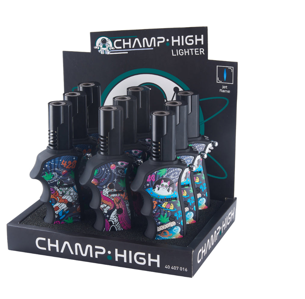 Large Prof CHAMP HIGH SPACESABER BLUEFLAME Jet Windproof Lighter x 9