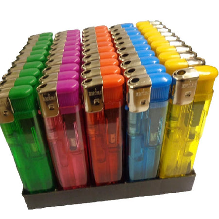 Plain Transparent Electronic Lighter Refillable Lighter 50pack