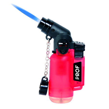 Prof Angled Windproof Jet Lighter with Chain Blue Flame x 20