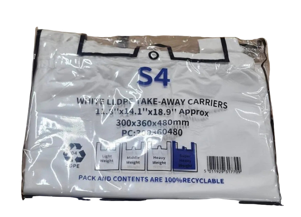 Large White S2 Carrier Bags Blue Approx 1000 11 x 17 x 21 inches