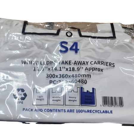Large White S2 Carrier Bags Blue Approx 1000 11 x 17 x 21 inches