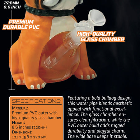 Bull Dog Pvc Water Pipe Bong 8.6 inches