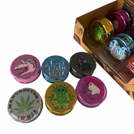 Metallic Mixed Colour/Design Shiny Grinder 12 piece