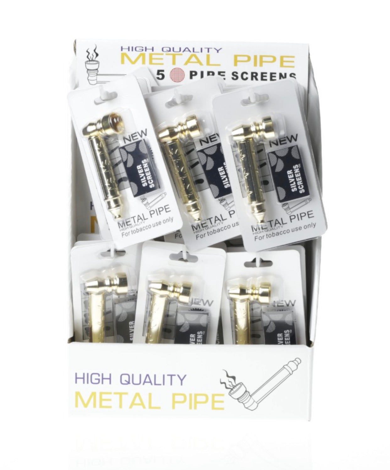 High Quality Gold Metal Pipe & Silver Screen Gold Design  x 24 SS-0699