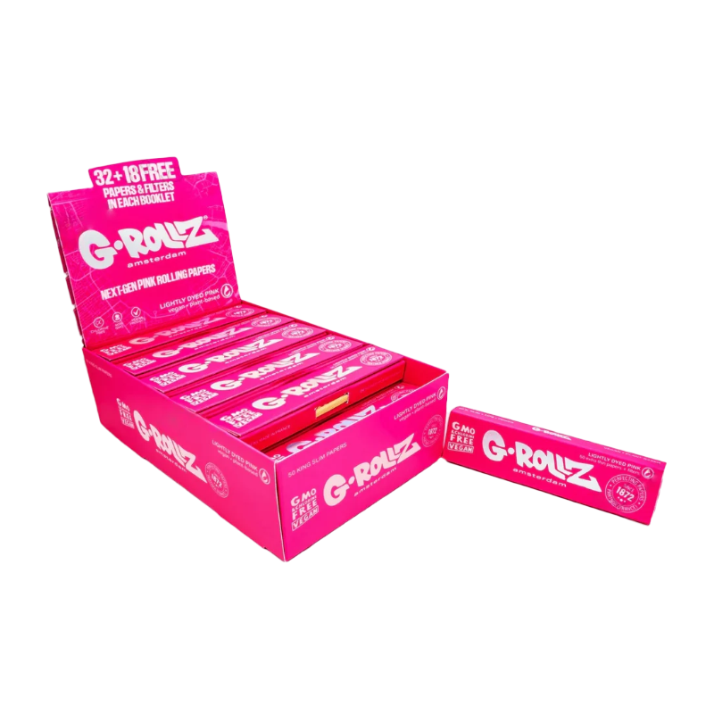 G-Rollz Next-Gen Pink Rolling Papers, Tips & Poker
