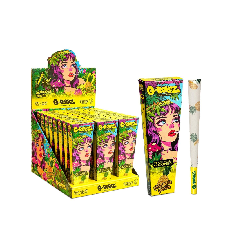 G-Rollz | 'Pineapple Punch' 3 Pop Cones (24 Pack Display)