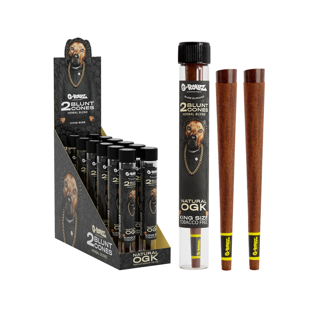 G-Rollz Herbal Yerba Blend Blunt Cones Natural-OGK 12 pack