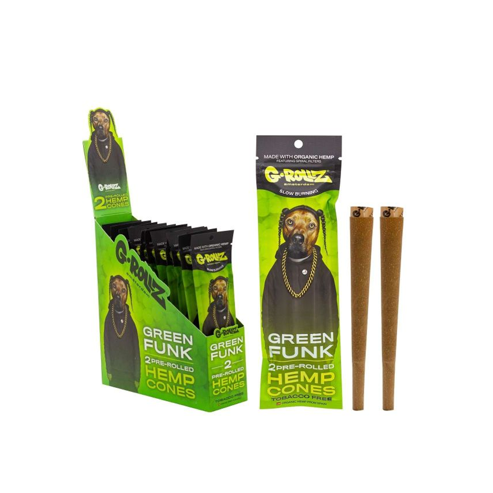 G-Rollz Pre-Rolled Hemp Cones Green Funk 2 Pack x 12