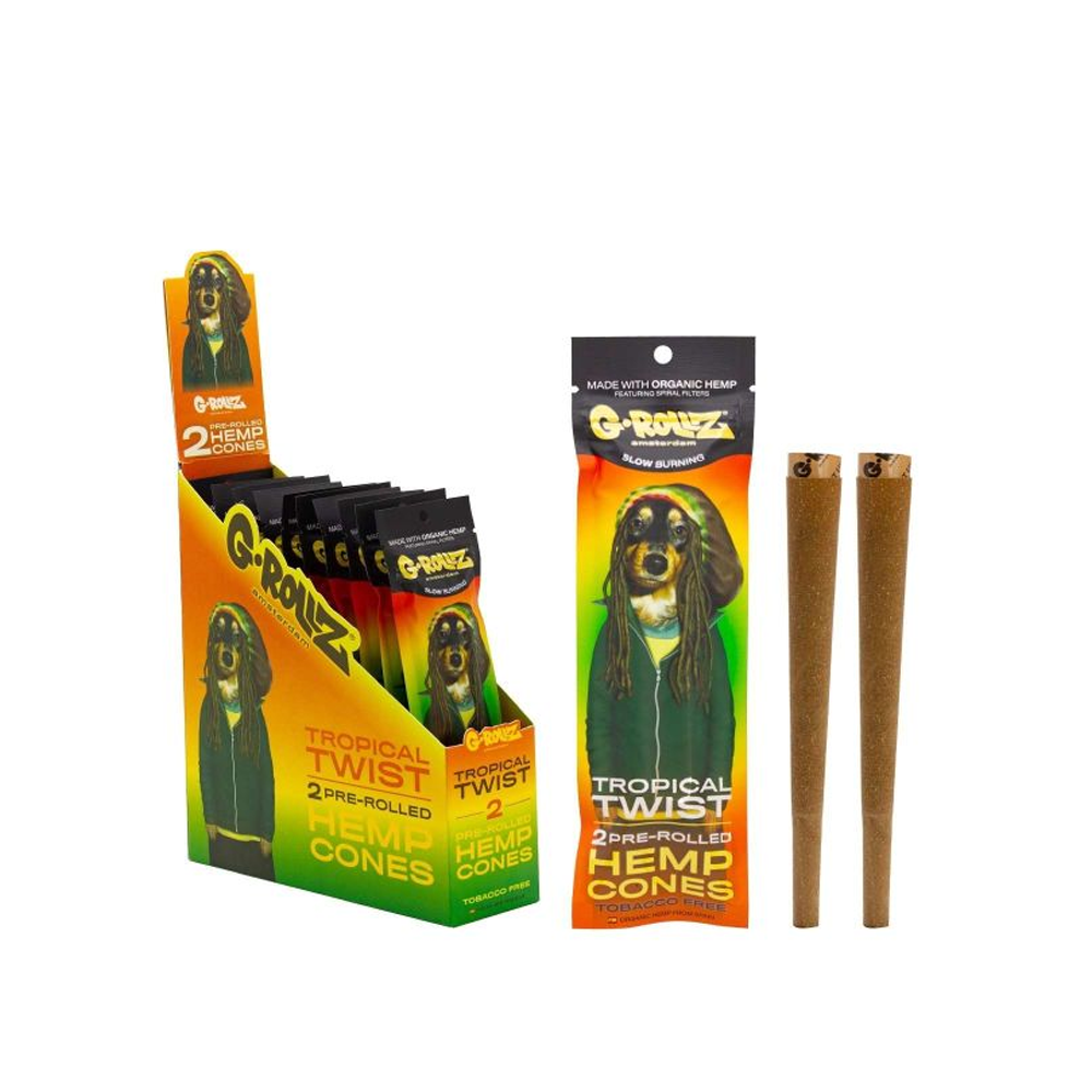 G-Rollz Pre-Rolled Hemp Cones Tropical Twist 2 Pack x 12