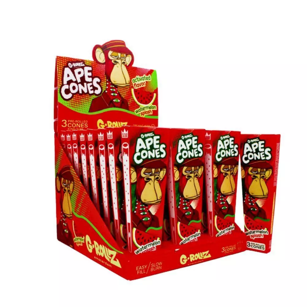 G-Rollz Pre-Rolled Ape Cones Watermelon Splash 3 Pack x24