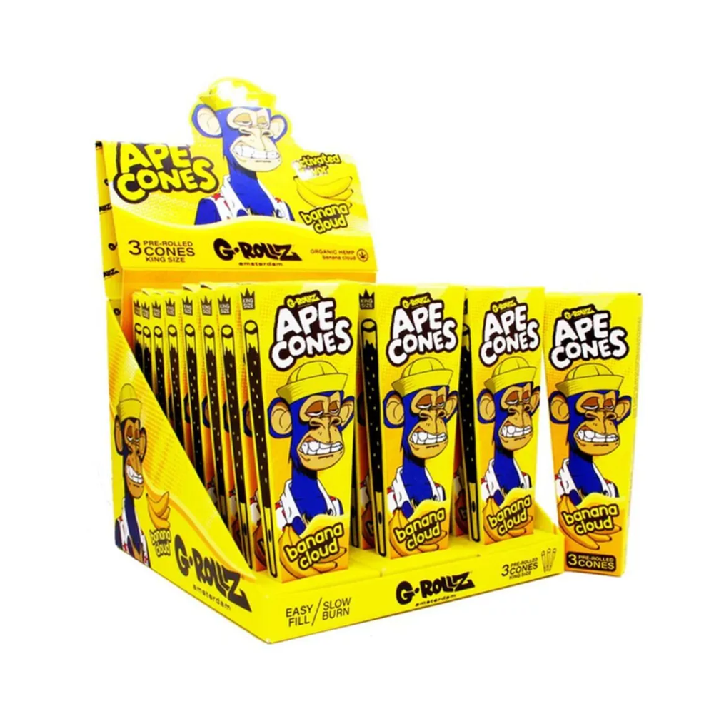 G-Rollz Pre-Rolled Ape Cones Banana Cloud 3 Pack x 24
