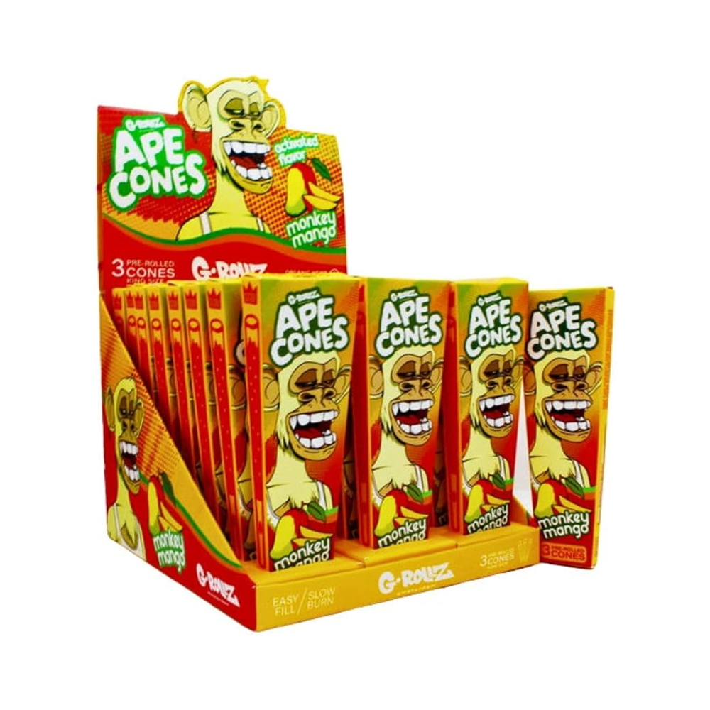 G-Rollz Pre-Rolled Ape Cones Monkey Mango 3 Pack x 24