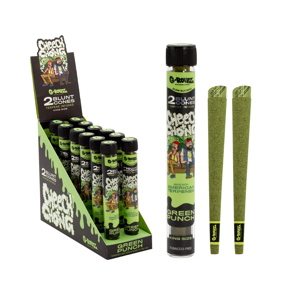 G-ROLLZ Cheech and Chongs Blunt Cone Green Punch x 12