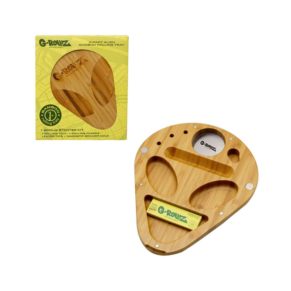 G-Rollz Alien Bamboo Wooden Tray Accessory 19x23cm