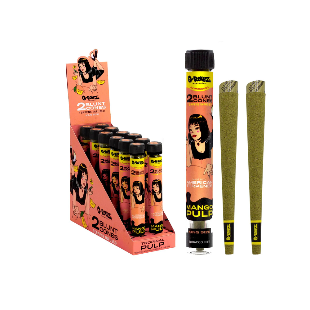 G-Rollz Terpene Infused Blunt Cones Tropical Pulp 12 pack