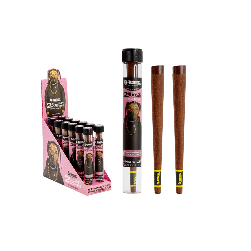 G-Rollz Herbal Yerba Blend Blunt Cones Strawberry Cheese Cake 12 pack