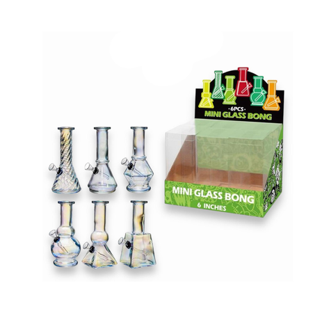 Mini Display Glass Bong 6inch Iridescent Mix M62001F