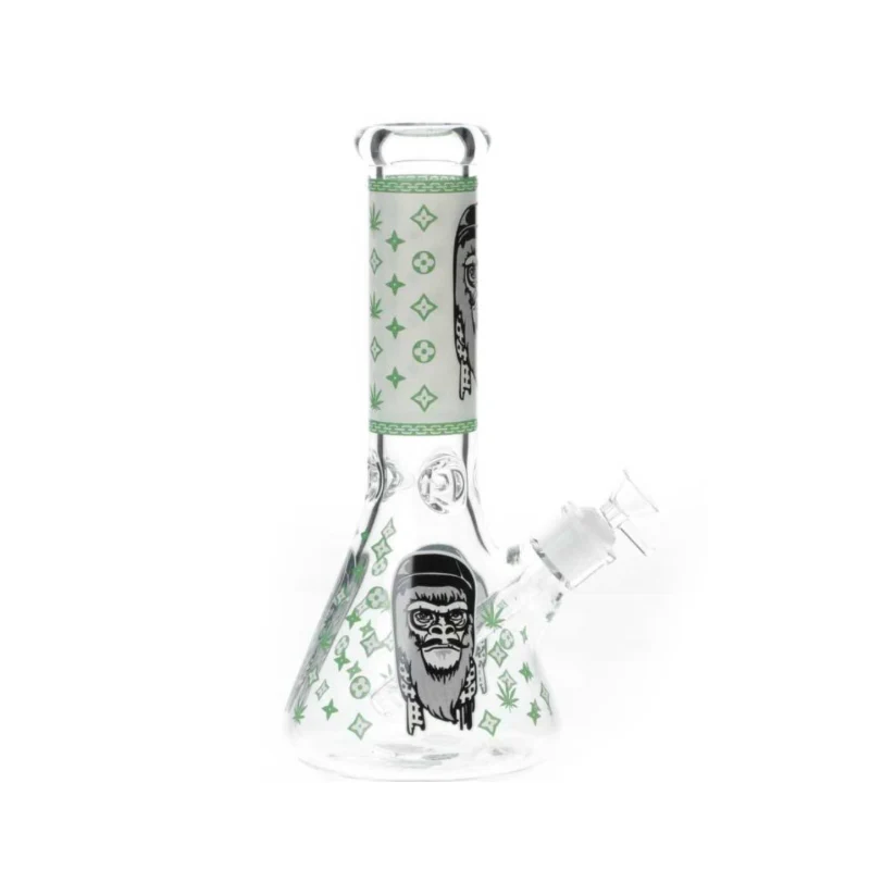 Glass Gorilla Green Glow in Dark Beaker Bong 7mm-30cm Water Pipe Boxed