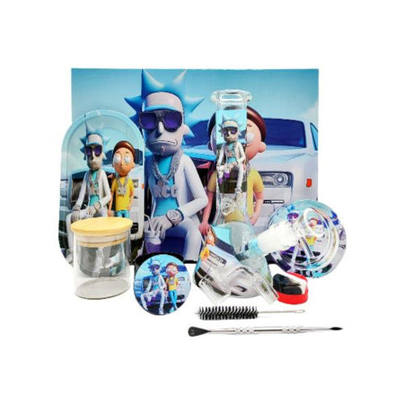 Rick and Morty Smoking Set – Complete Gift Box with Bong, Grinder & Accessories