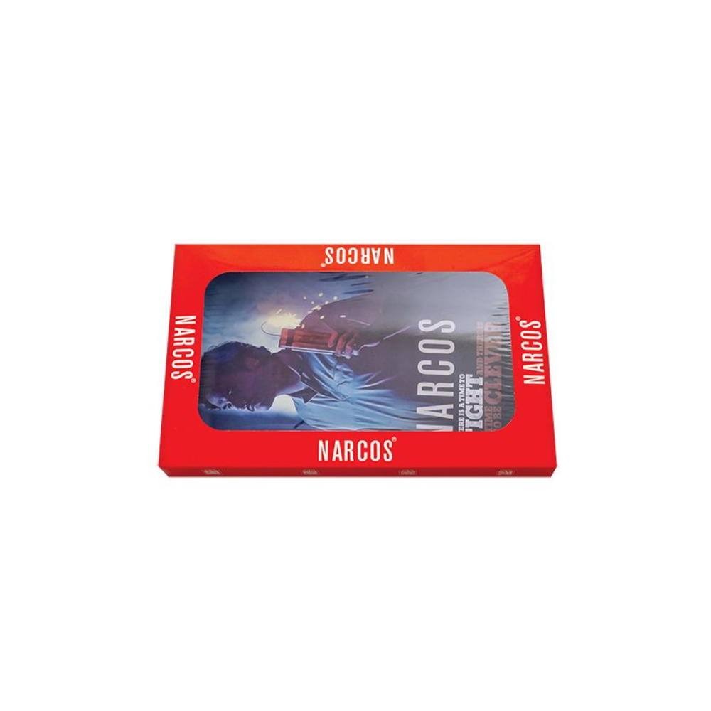 NARCOS ROLLING TRAY PABLO EDITION Gift Set  Small 14cm x 18cm + Lighter / Grinder/ Kingsize Paper