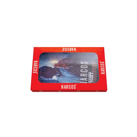 NARCOS ROLLING TRAY PABLO EDITION Gift Set  Small 14cm x 18cm + Lighter / Grinder/ Kingsize Paper