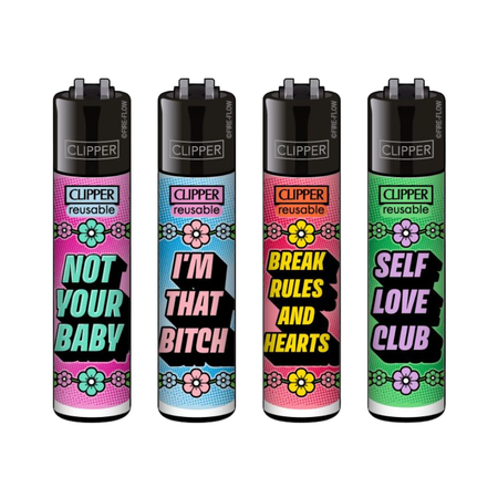 Exclusive Clipper Classics Girly-Slogan-3 Lighter 48 pack