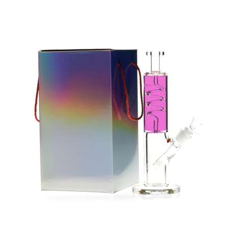 Glacial Twist Pink Coil Perc Glycerin 33mm Glass Bong