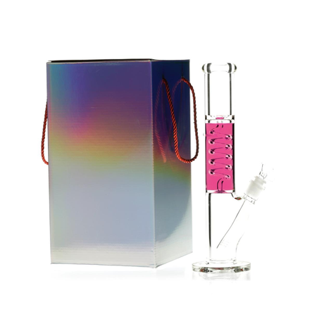 Glacial Twist Pink Coil Perc Glycerin 33mm Glass Bong