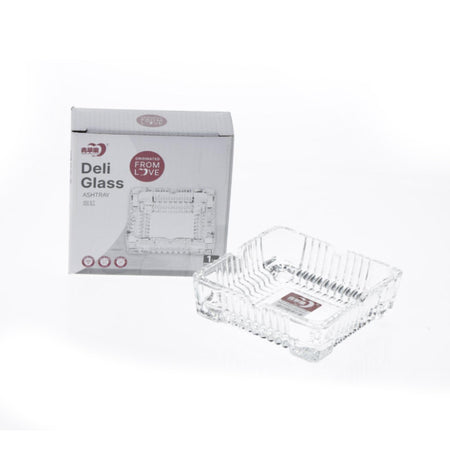 Premium Deli Glass Square Ashtray 100mm YG1016-4