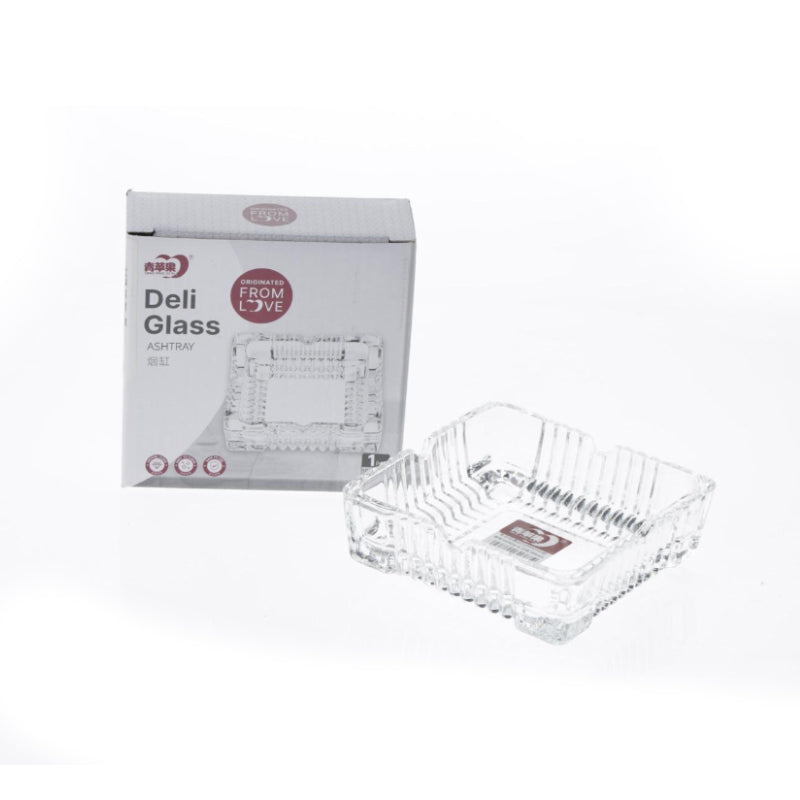 Premium Deli Glass Square Ashtray 100mm YG1016-4