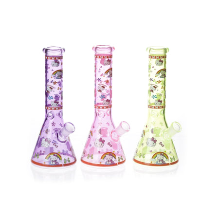 Hello Kitty Neon Beaker Glass Water Pipe - 10" Assorted Colors SS-3704 in display box Best Seller